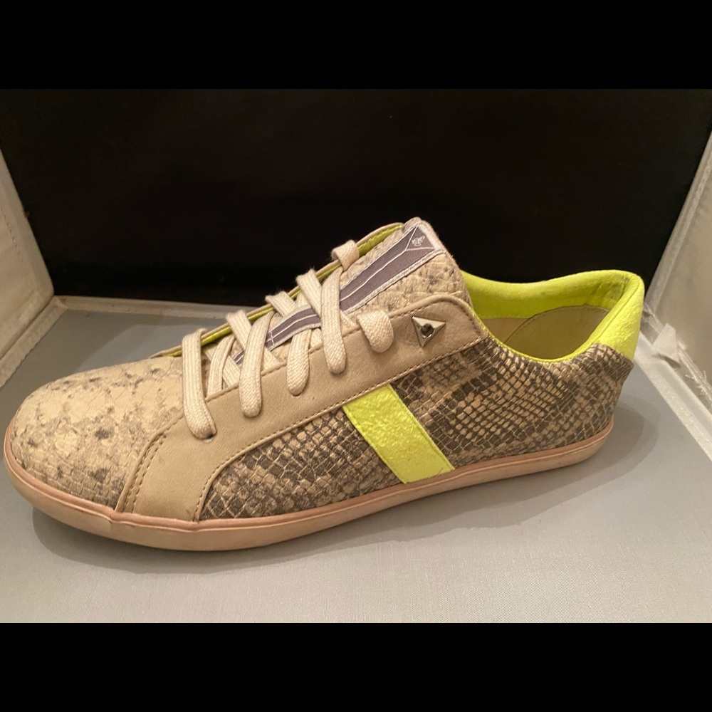 Sam Edelman Hanson Leather Snakeskin Lace Up Sneaker Sz 10 New